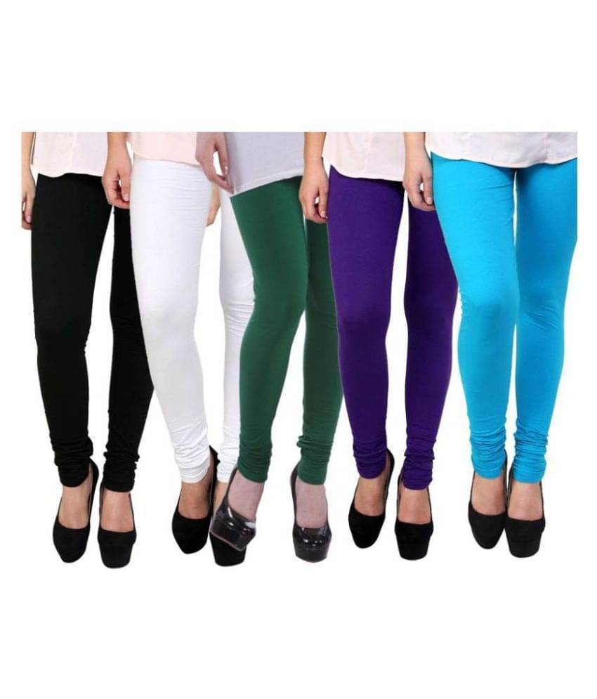 FnMe Cotton Lycra Pack of 5 Leggings     			FnMe Cotton Lycra Pack of 5 Leggings