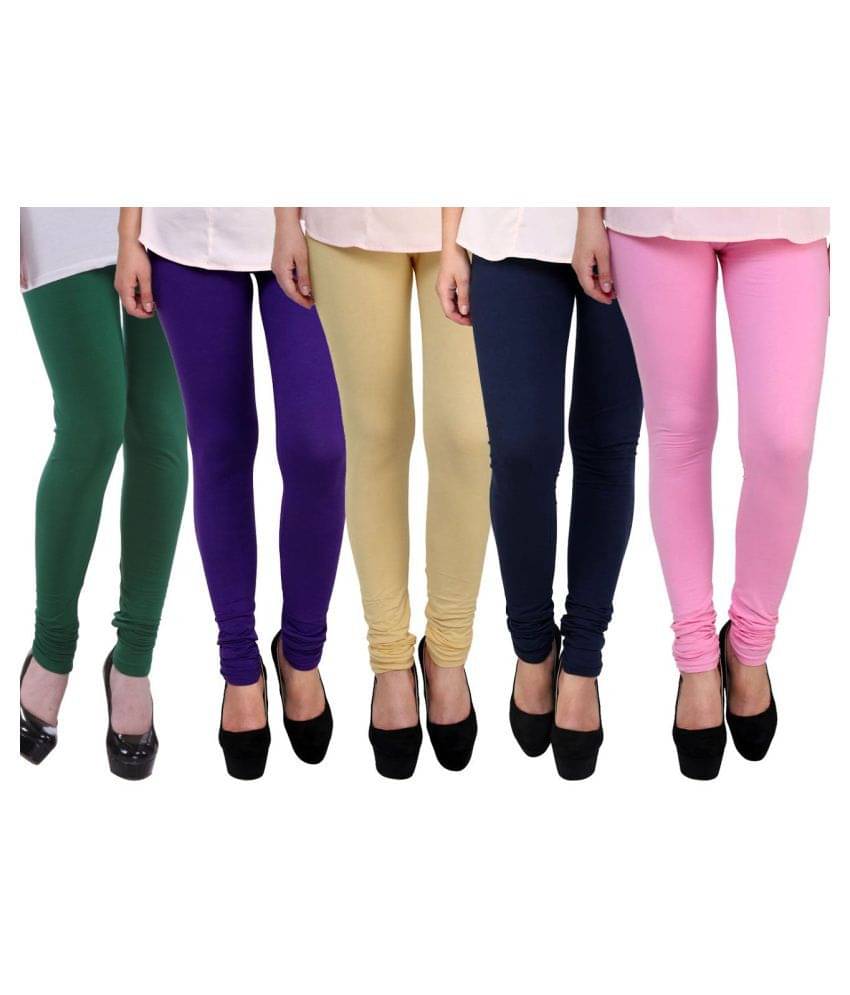     			FnMe Cotton Lycra Pack of 5 Leggings