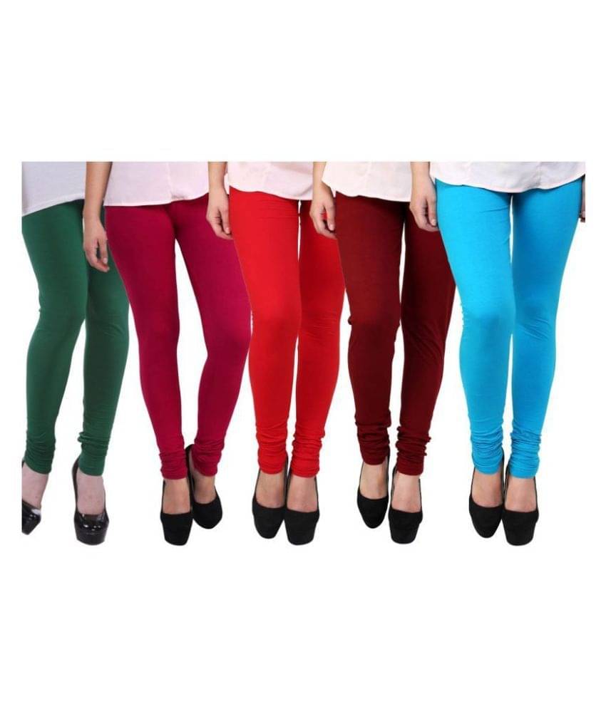     			FnMe Cotton Lycra Pack of 5 Leggings