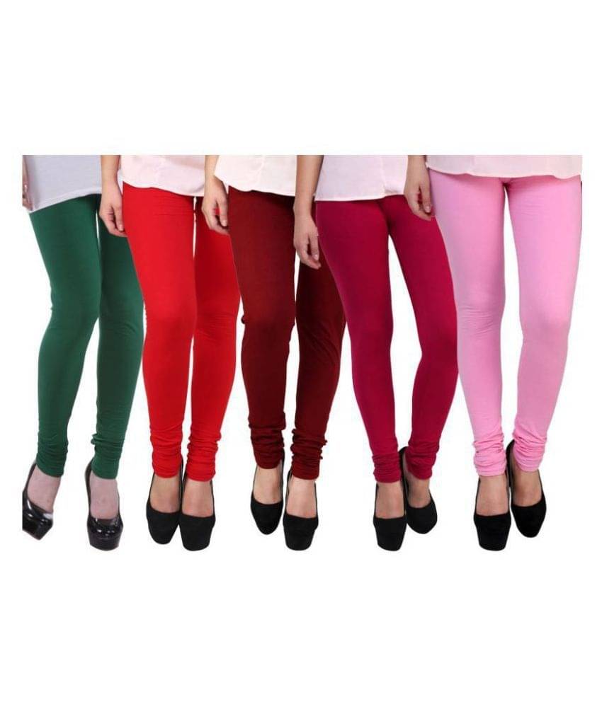     			FnMe Cotton Lycra Pack of 5 Leggings