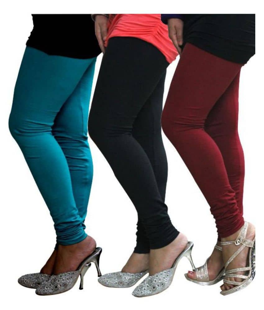 FnMe Cotton Lycra Pack of 3 Leggings