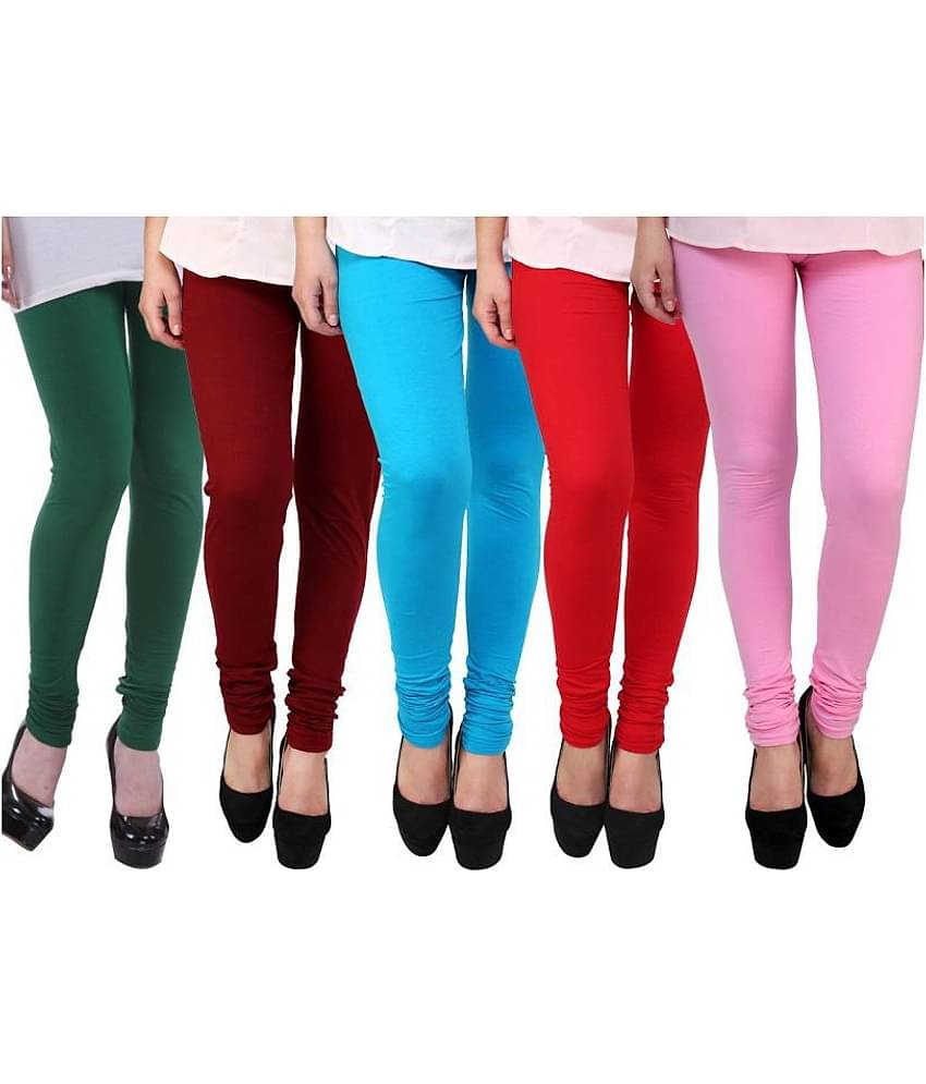 Dollar Missy Multicolor Cotton Women's Leggings Pack of