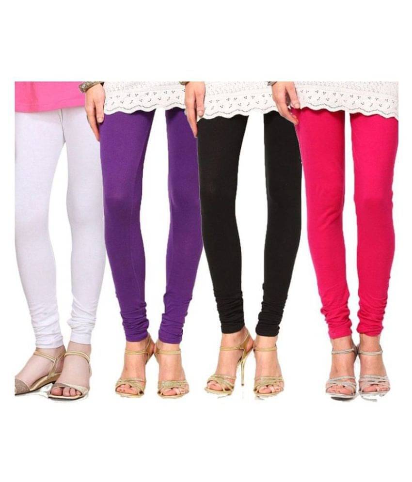     			FnMe Cotton Lycra Pack of 4 Leggings