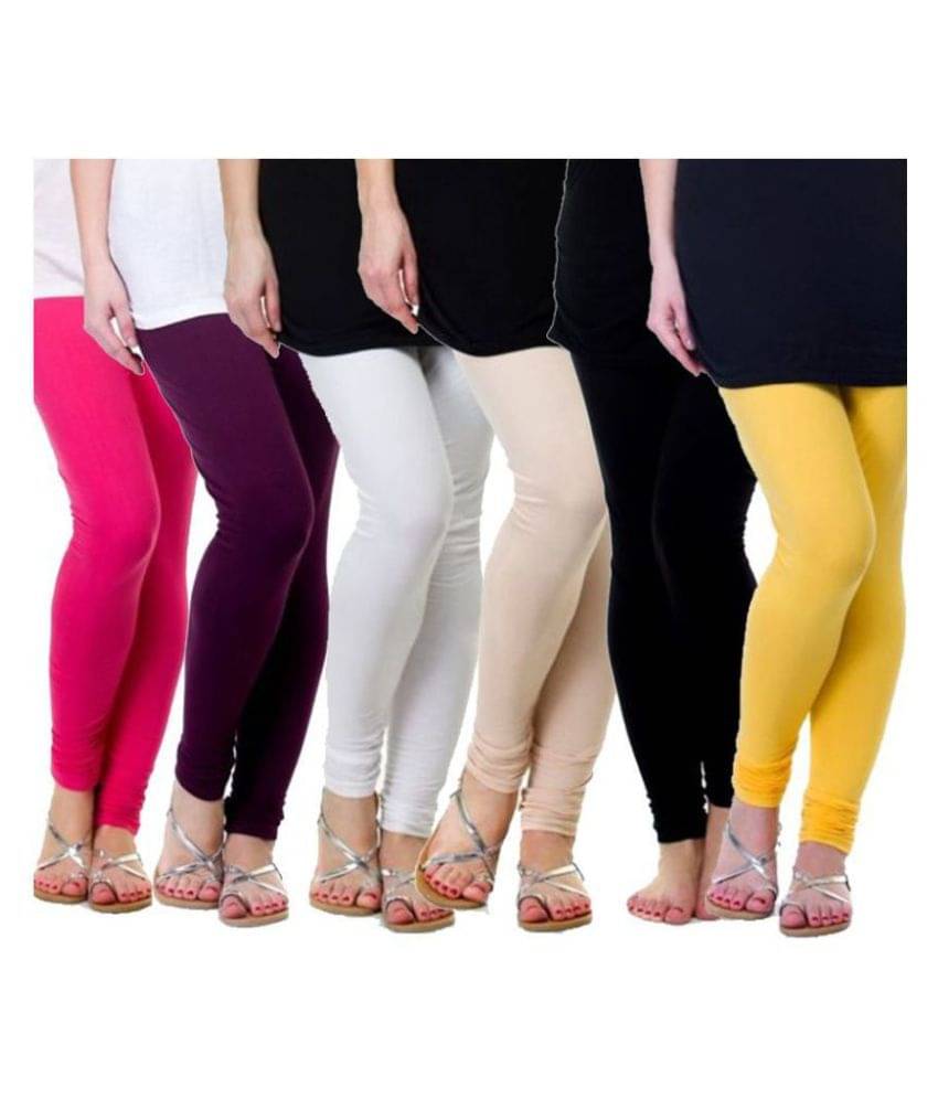     			FnMe Cotton Lycra Pack of 6 Leggings
