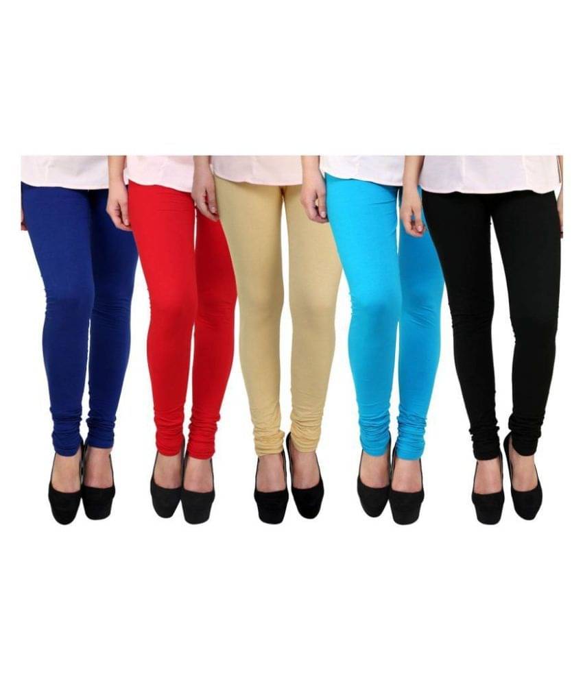     			FnMe Cotton Lycra Pack of 5 Leggings