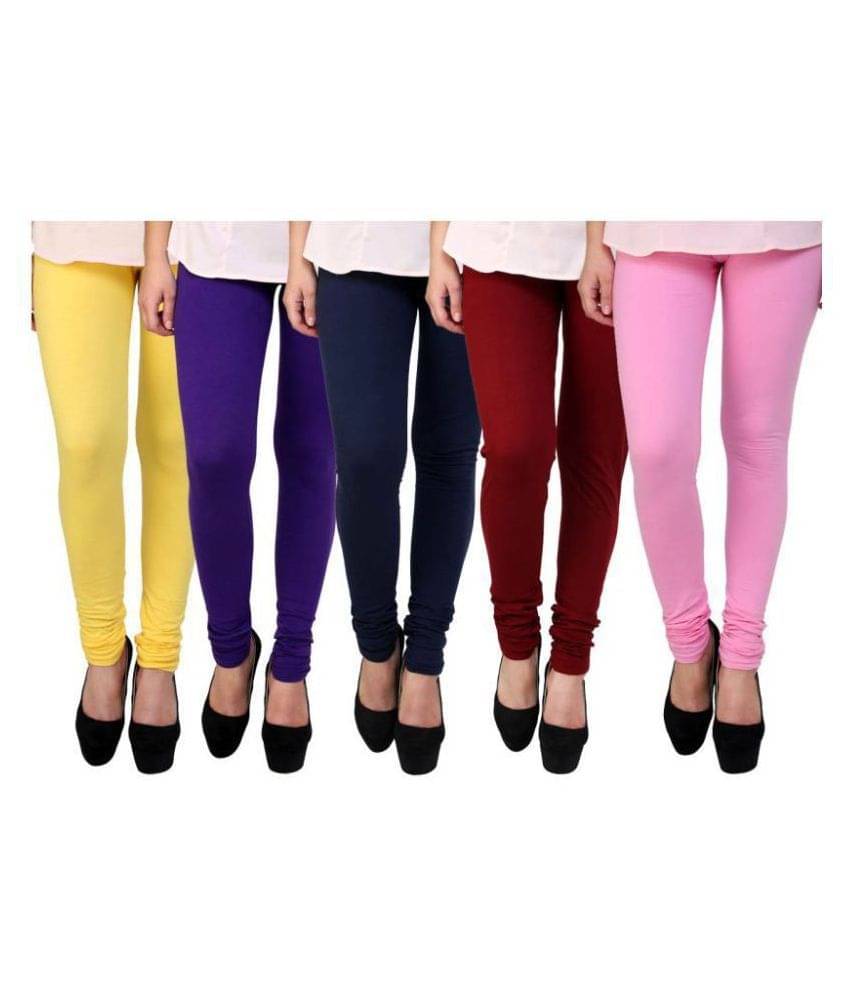     			FnMe Cotton Lycra Pack of 5 Leggings