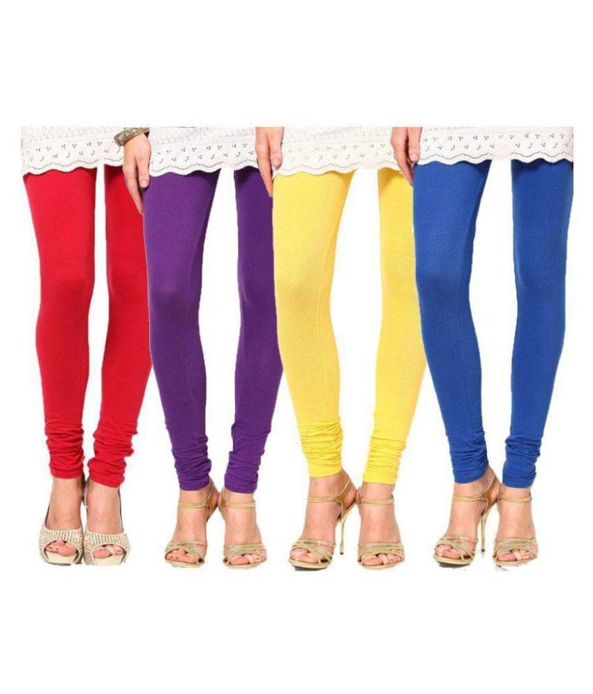     			FnMe - Pink Cotton Women's Leggings ( Pack of 4 )