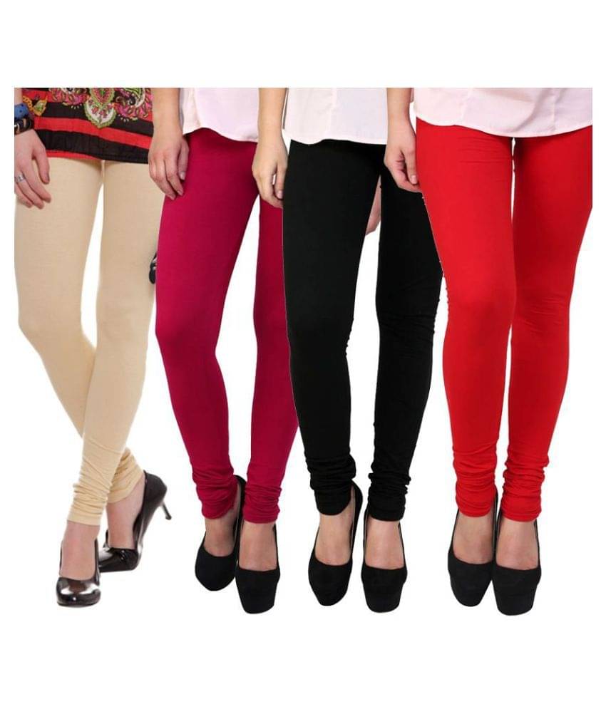    			FnMe Cotton Lycra Pack of 4 Leggings