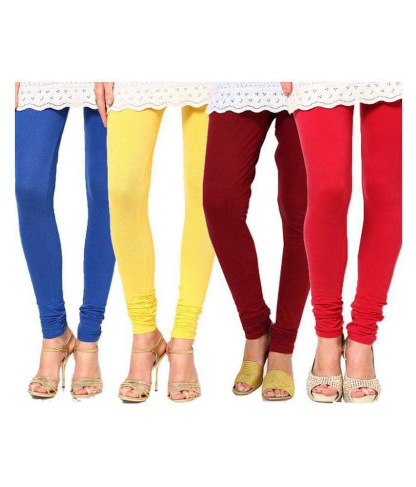     			FnMe - Yellow Cotton Women's Leggings ( Pack of 4 )