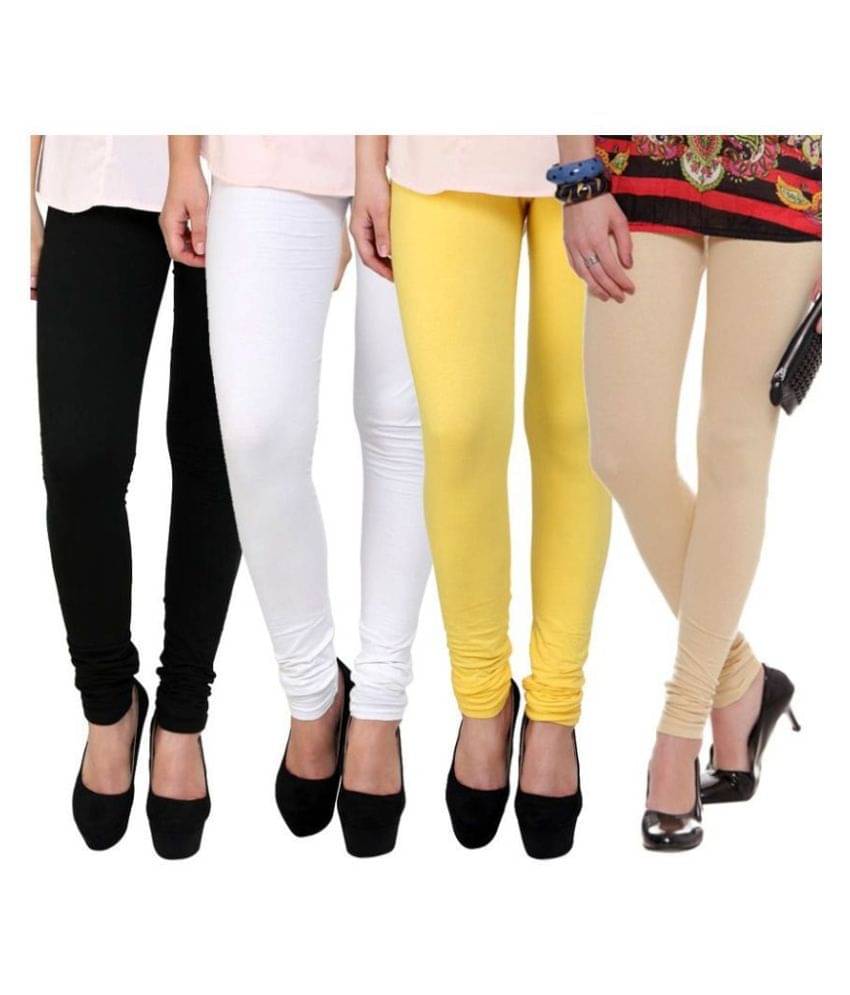 FnMe Cotton Lycra Pack of 4 Leggings     			FnMe Cotton Lycra Pack of 4 Leggings