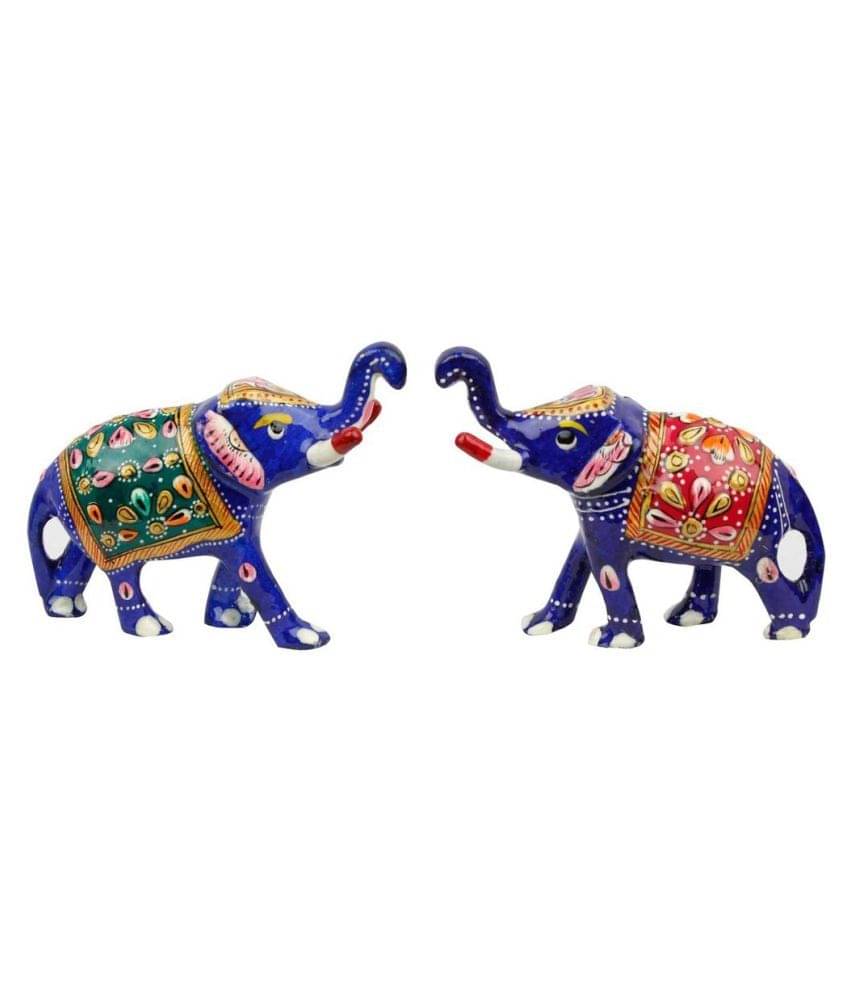 ASHISH UNIQUETREND Multicolour Brass Decorative Elephant - Pack of 1 ASHISH UNIQUETREND Multicolour Brass Decorative Elephant - Pack of 1