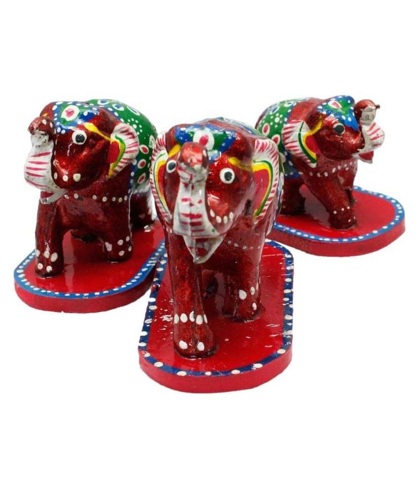     			ASHISH UNIQUETREND Multicolour Paper Mache Decorative Elephant - Pack of 1