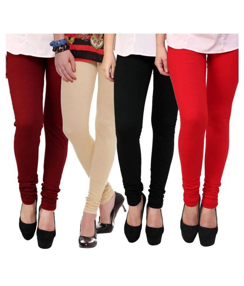     			FnMe Cotton Lycra Pack of 4 Leggings