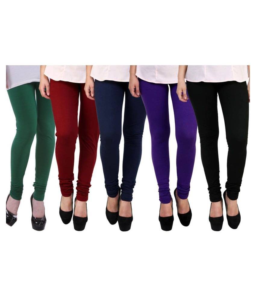     			FnMe Cotton Lycra Pack of 5 Leggings