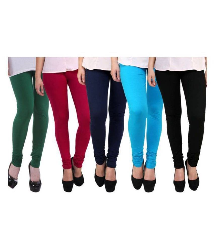     			FnMe Cotton Lycra Pack of 5 Leggings