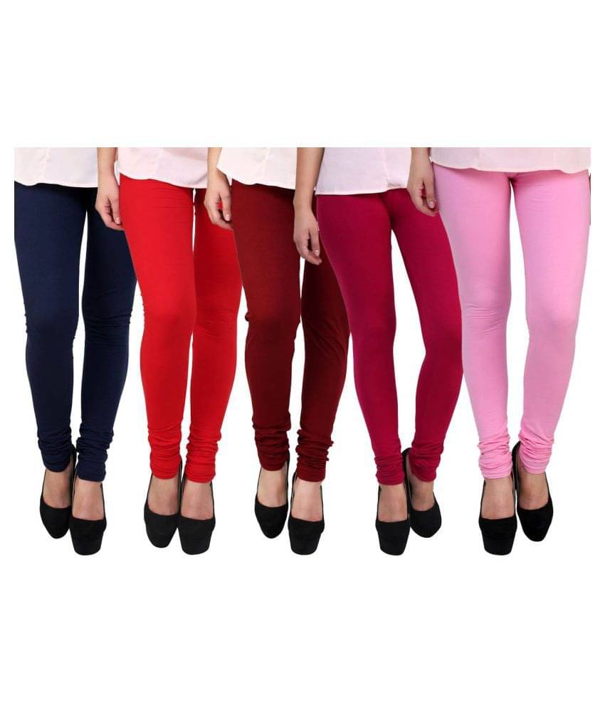     			FnMe - Black Cotton Women's Leggings ( Pack of 5 )