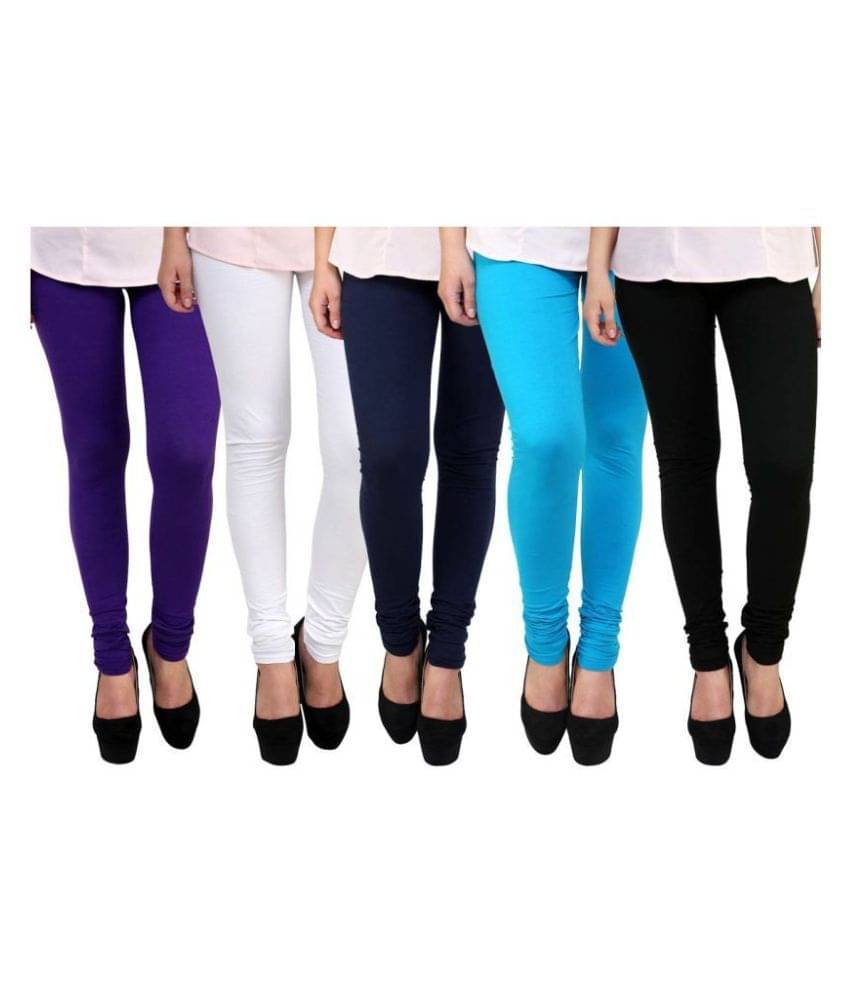     			FnMe Cotton Lycra Pack of 5 Leggings