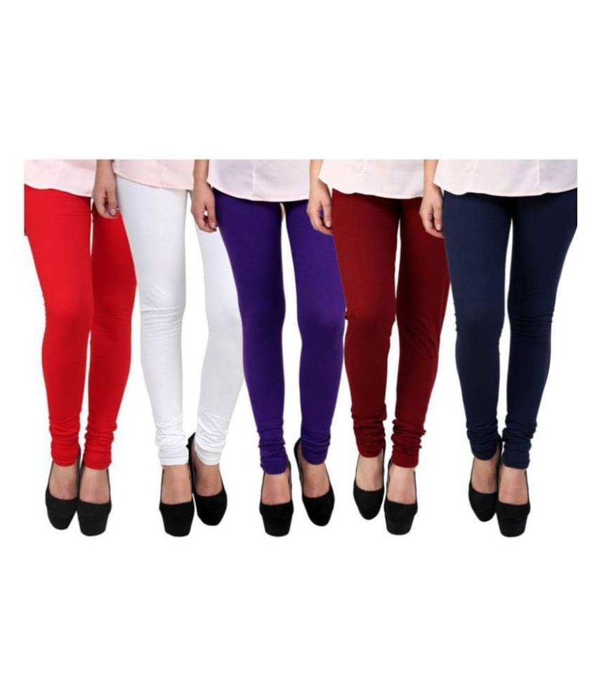     			FnMe - Orange Cotton Women's Leggings ( Pack of 5 )