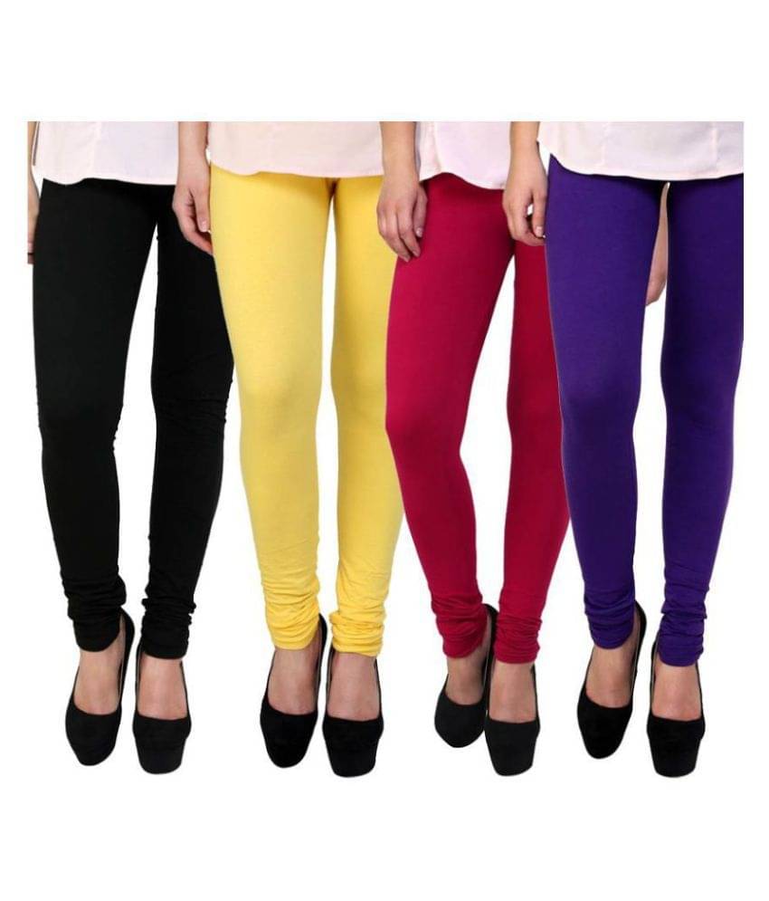     			FnMe Cotton Lycra Pack of 4 Leggings