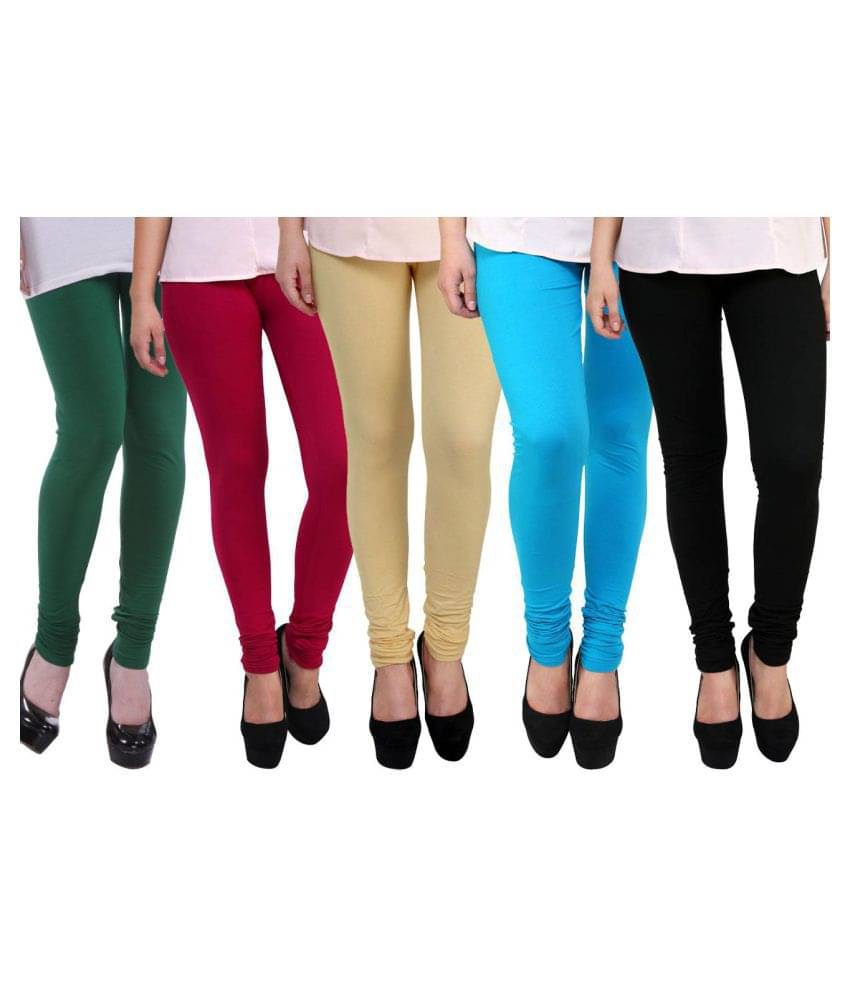     			FnMe Cotton Lycra Pack of 5 Leggings