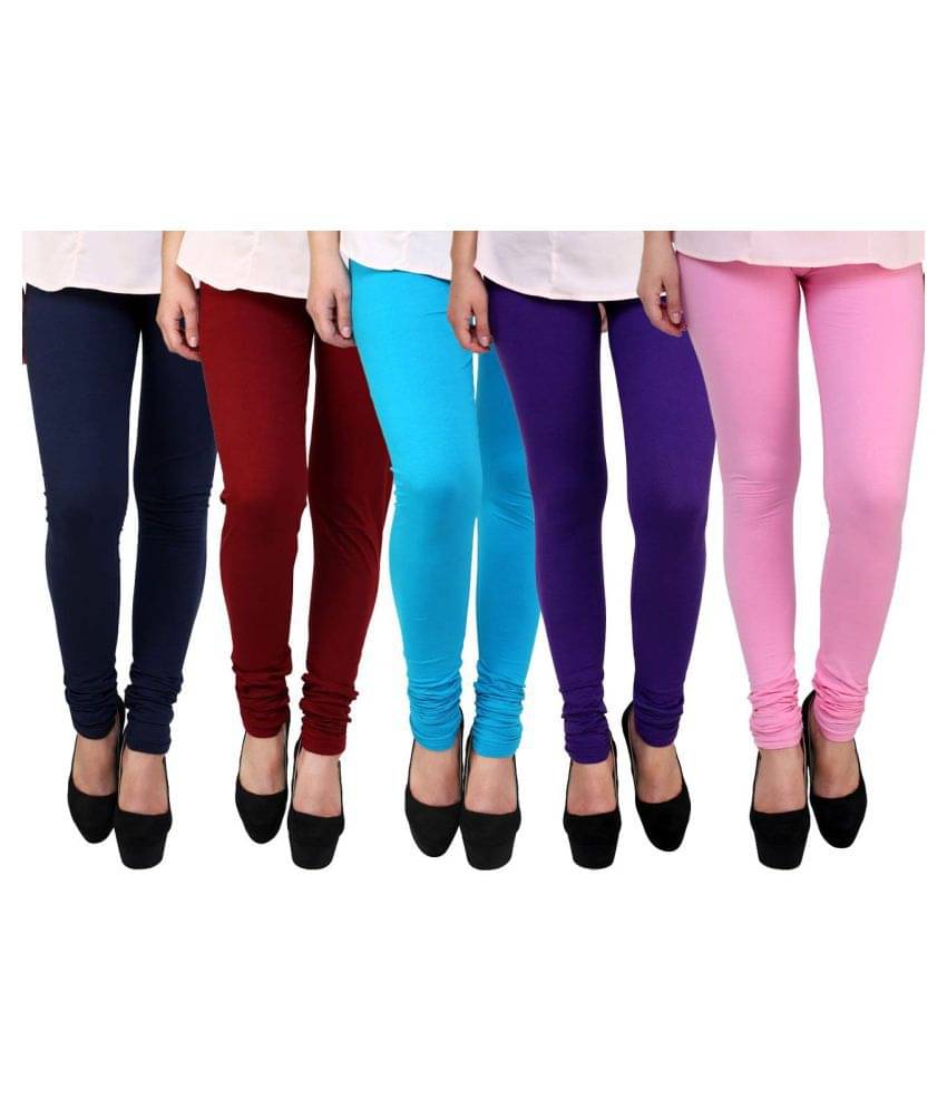     			FnMe Cotton Lycra Pack of 5 Leggings