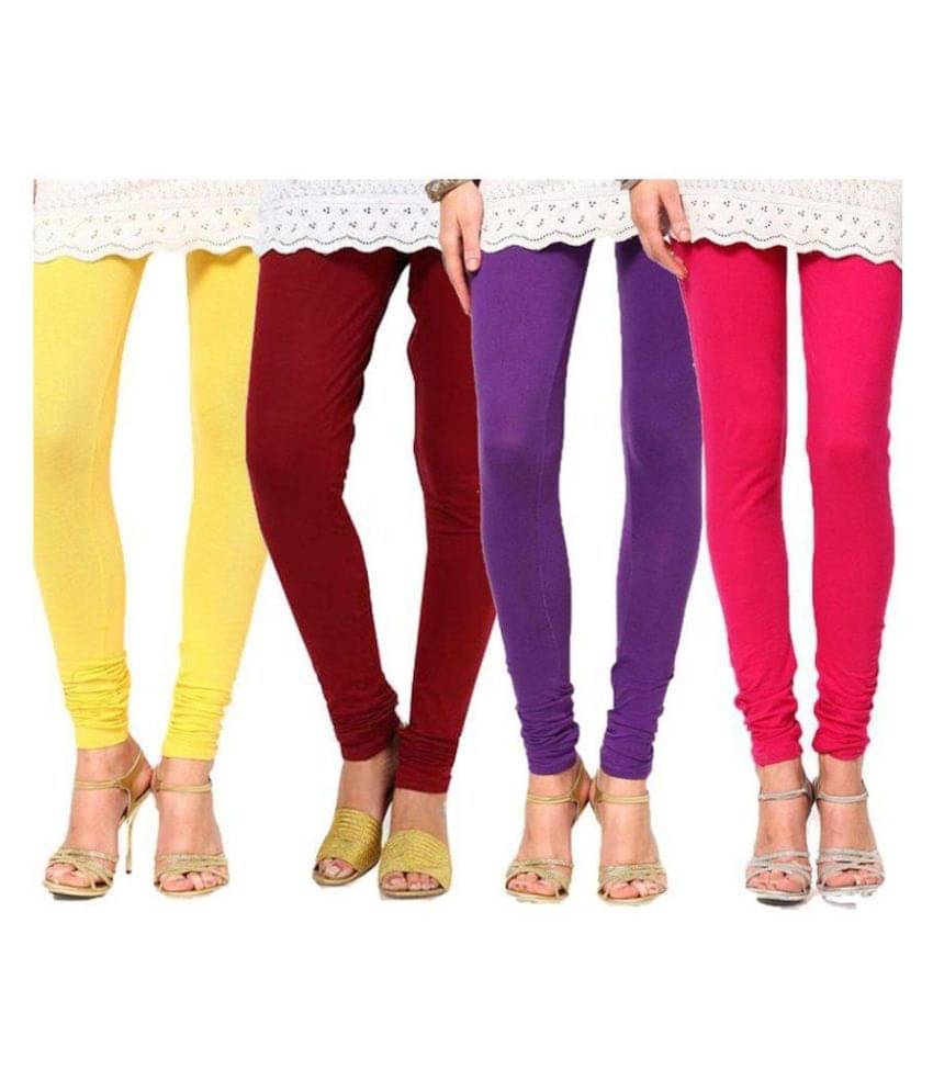     			FnMe Cotton Lycra Pack of 4 Leggings