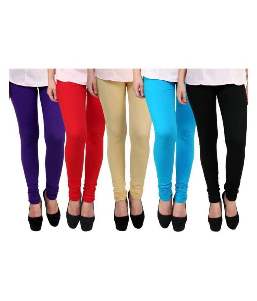     			FnMe Cotton Lycra Pack of 5 Leggings