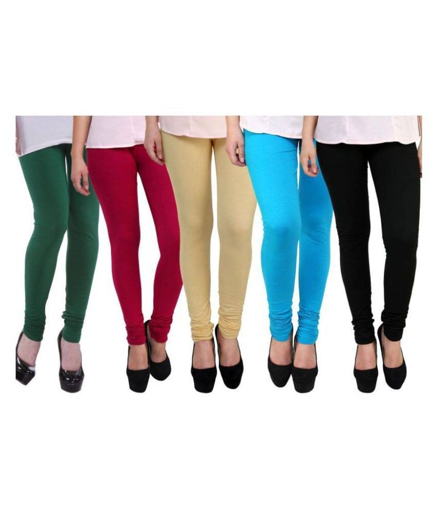     			FnMe Cotton Lycra Pack of 5 Leggings