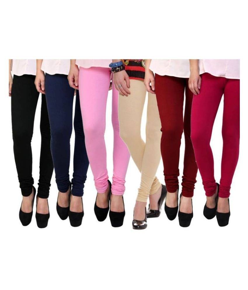     			FnMe Cotton Lycra Pack of 6 Leggings