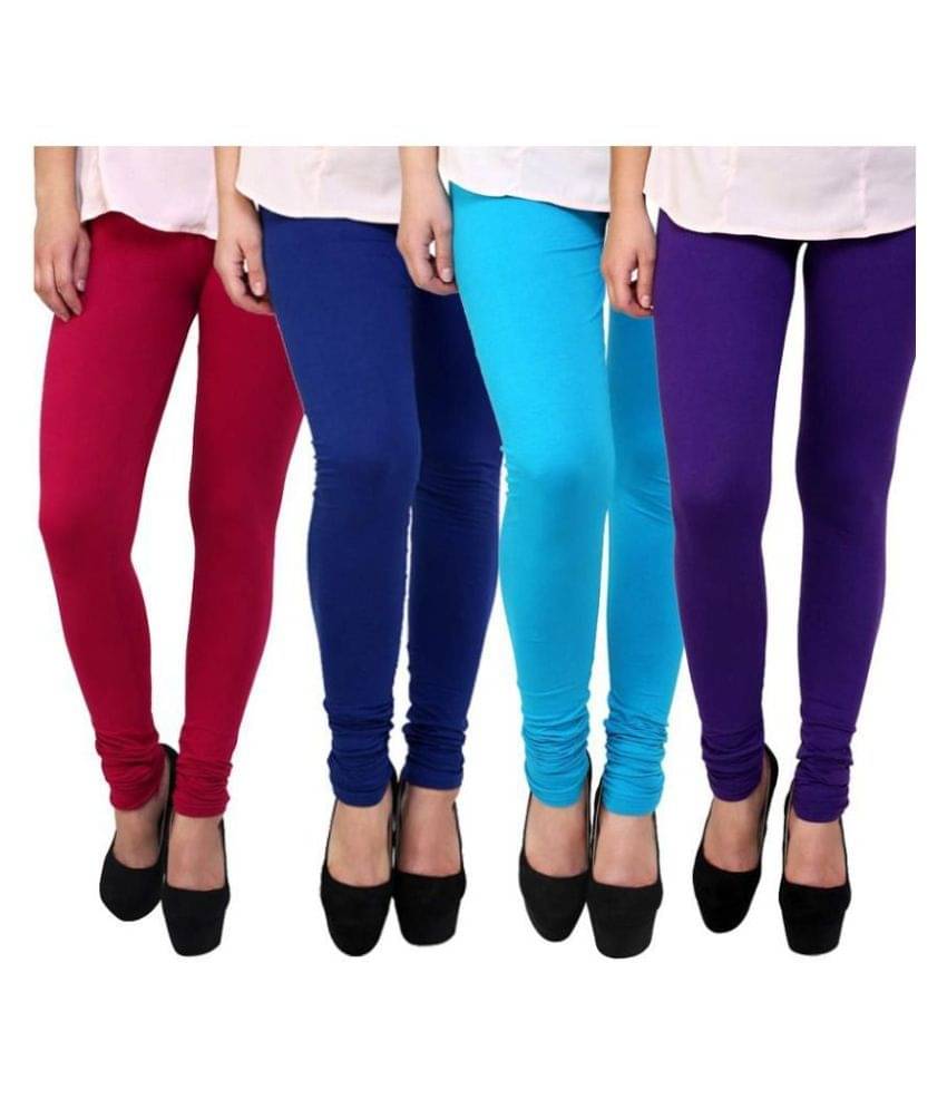     			FnMe Cotton Lycra Pack of 4 Leggings