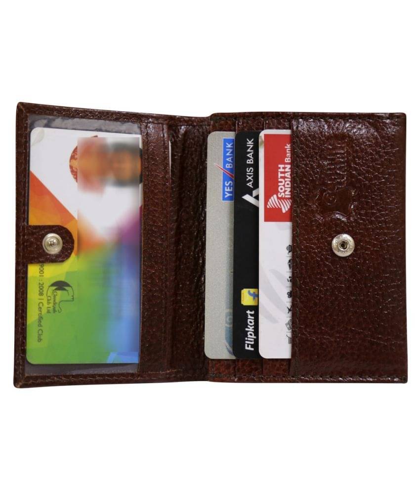     			STYLE SHOES Button Brown Card Holder