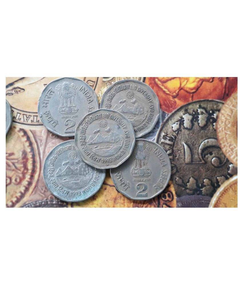 10 Pieces LOT - 2 Rs (FAO) 1993 Circulating commemorative : FAO - World Food Day - Bio Diversity Copper-nickel • 6.1 g • ⌀ 26.5 mm * CIRCULATED Condition * - India 10 Pieces LOT - 2 Rs (FAO) 1993 Circulating commemorative : FAO - World Food Day - Bio Diversity Copper-nickel • 6.1 g • ⌀ 26.5 mm * CIRCULATED Condition * - India