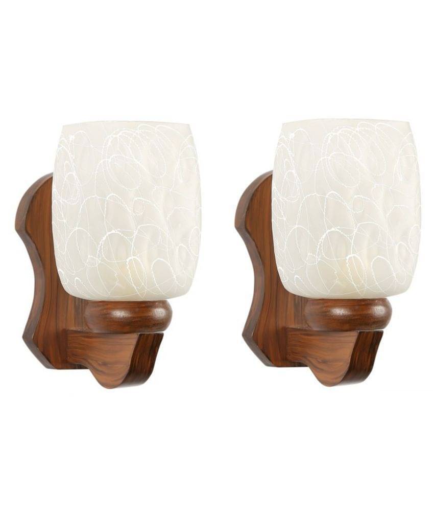     			AFAST Decorative & Designer Glass Wall Light White - Pack of 2