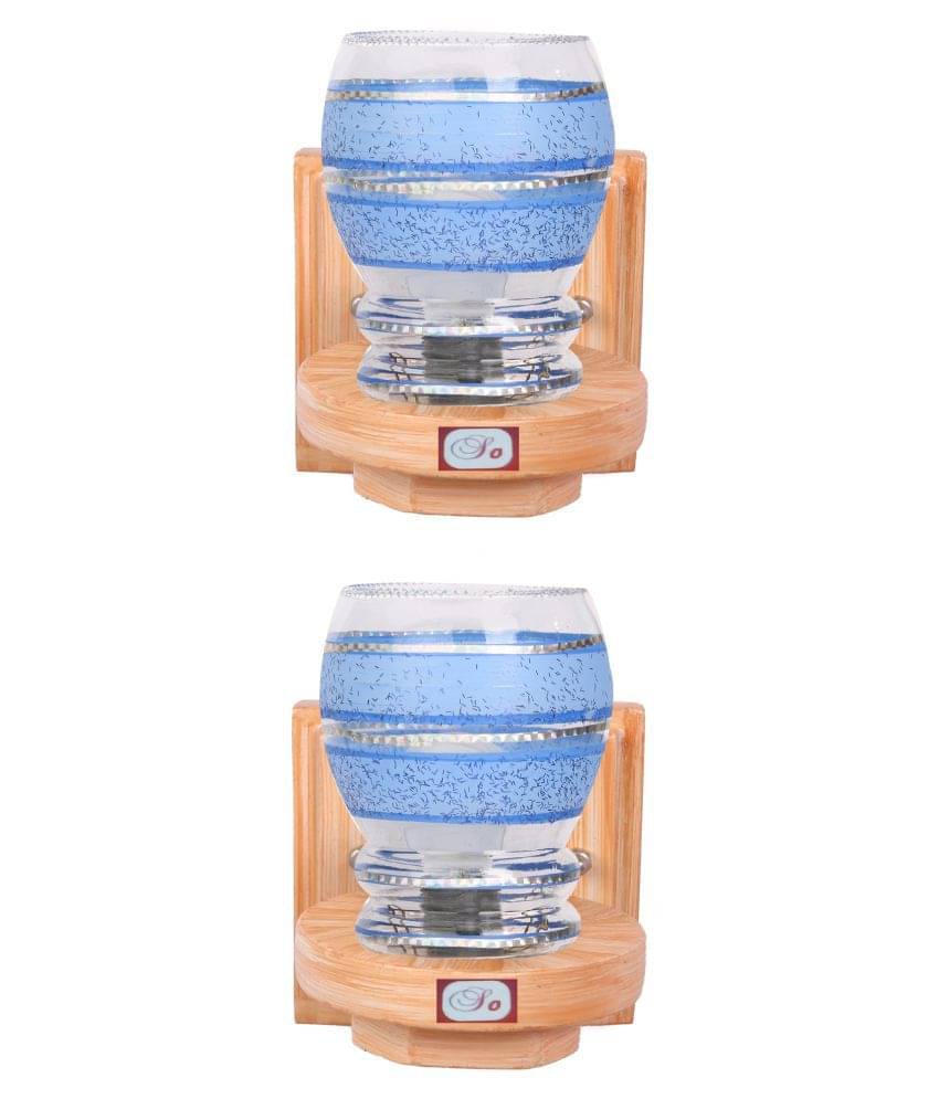     			AFAST Decorative & Designer Glass Wall Light Blue - Pack of 2