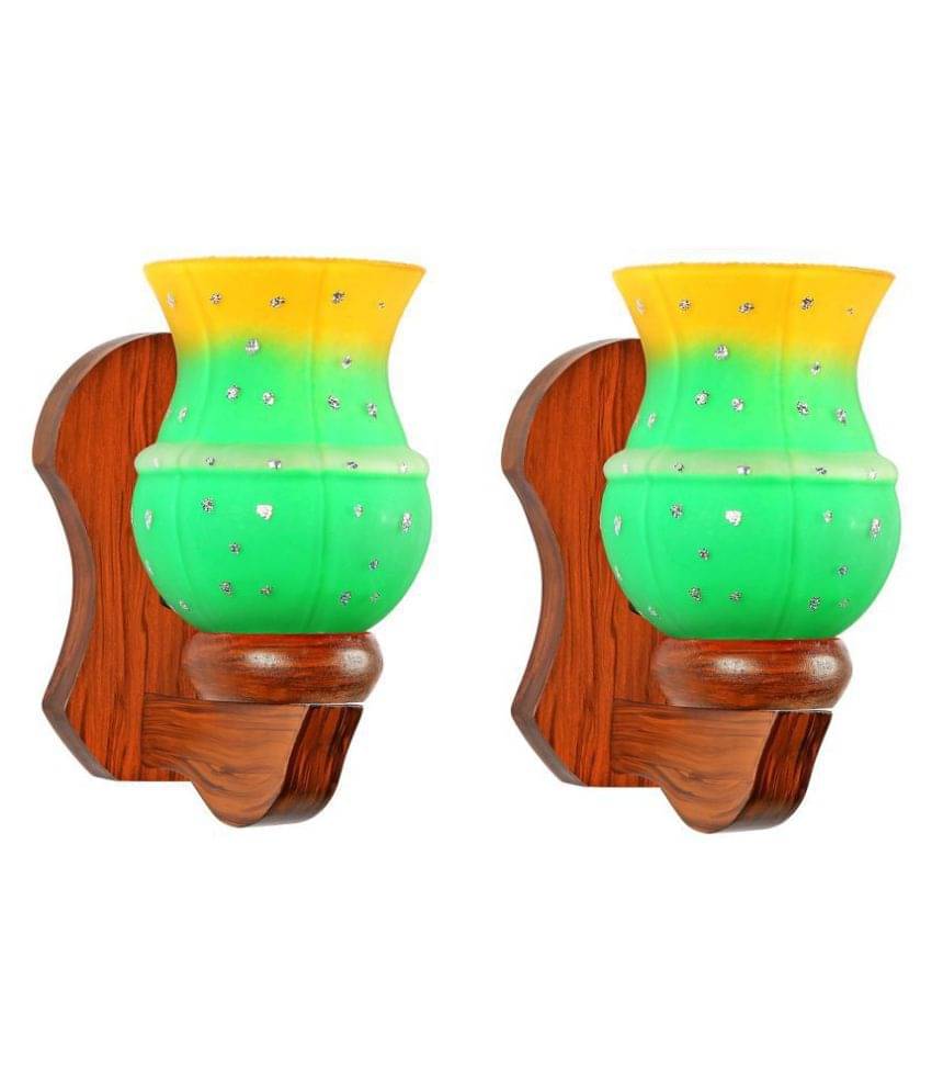 AFAST Decorative & Designer Glass Wall Light Green - Pack of 2 AFAST Decorative & Designer Glass Wall Light Green - Pack of 2