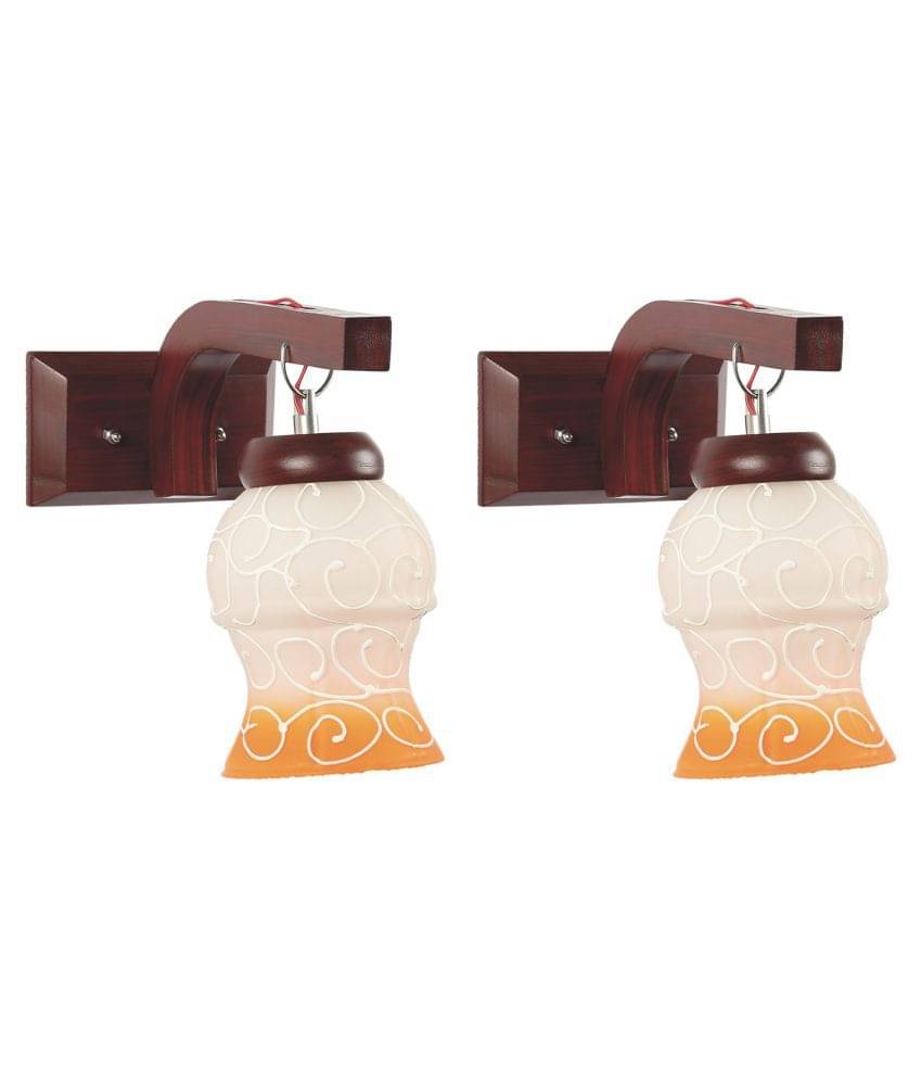     			AFAST Decorative & Designer Glass Wall Light Orange - Pack of 2