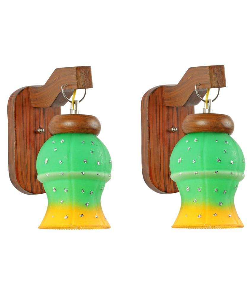 AFAST Decorative & Designer Glass Wall Light Green - Pack of 2 AFAST Decorative & Designer Glass Wall Light Green - Pack of 2