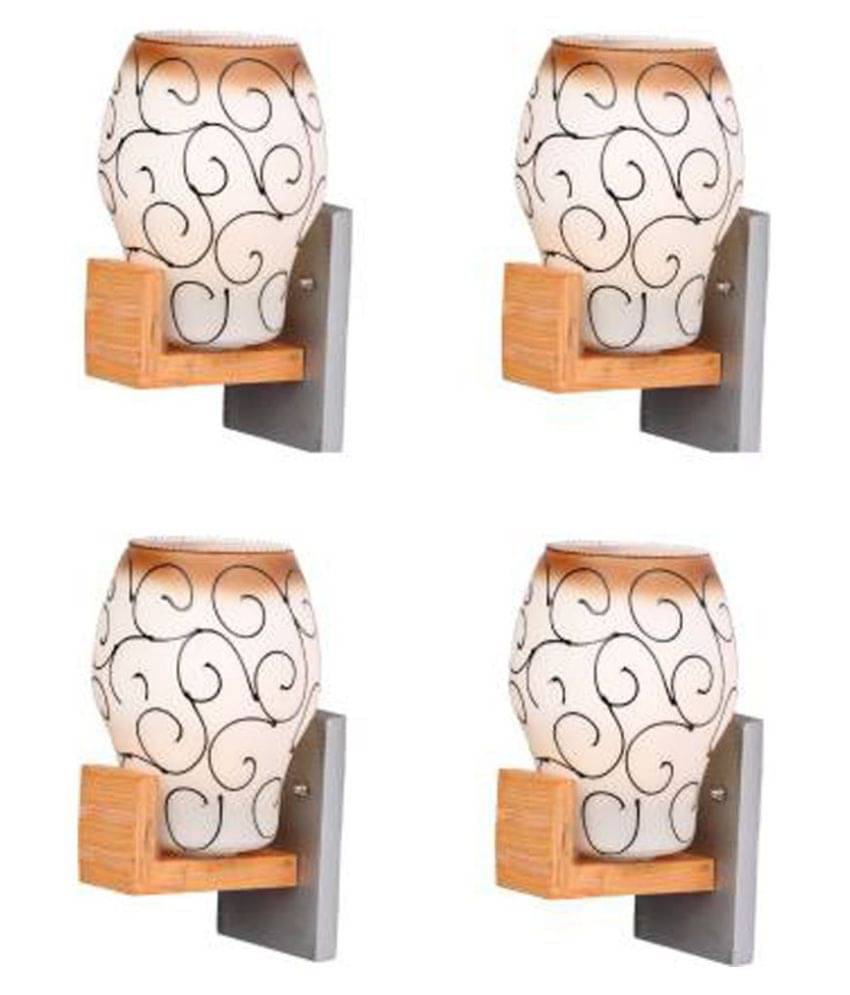     			AFAST Decorative & Designer Glass Wall Light White - Pack of 4