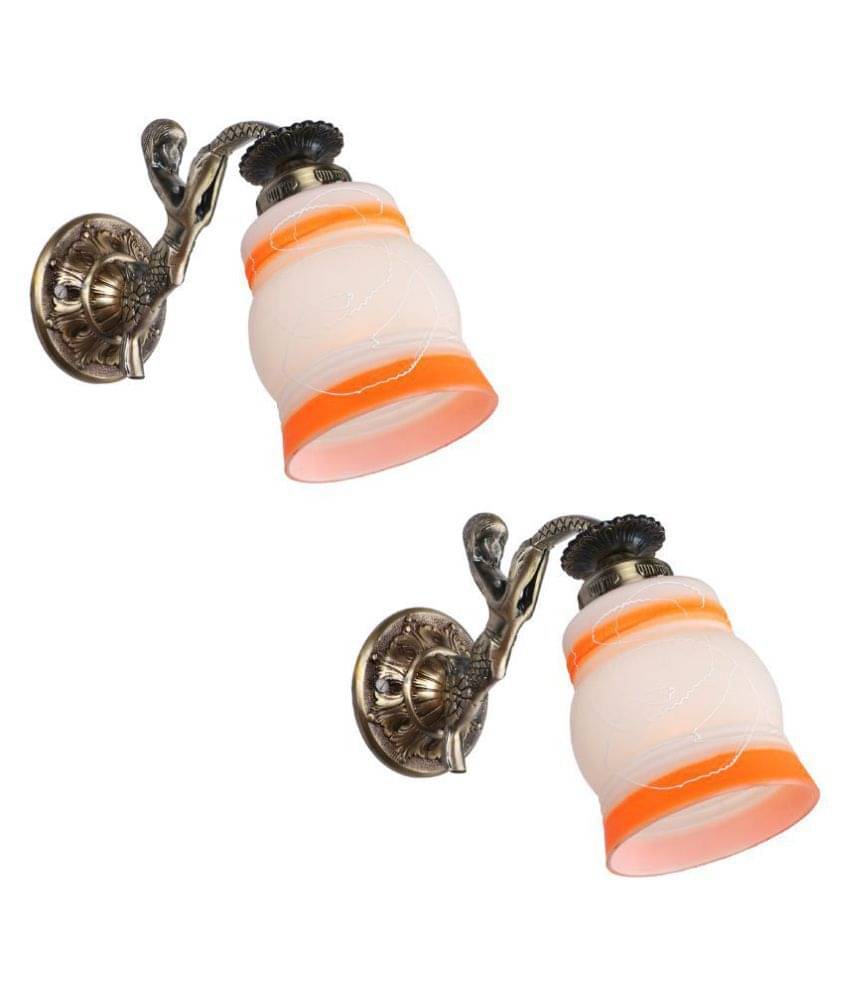     			AFAST Decorative & Designer Glass Wall Light Orange - Pack of 2