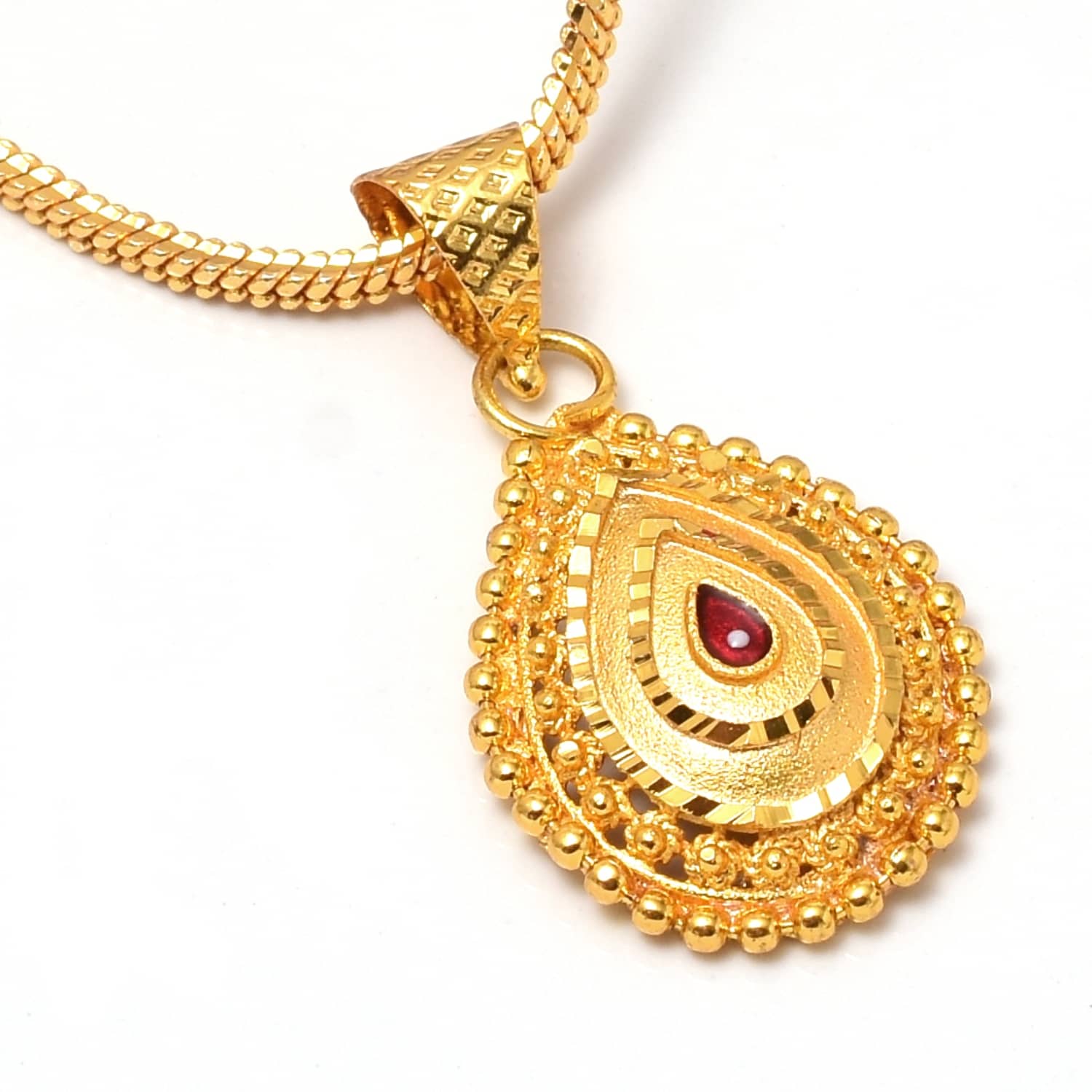 Jewar Mandi - Golden Pendant ( Pack of 1 )