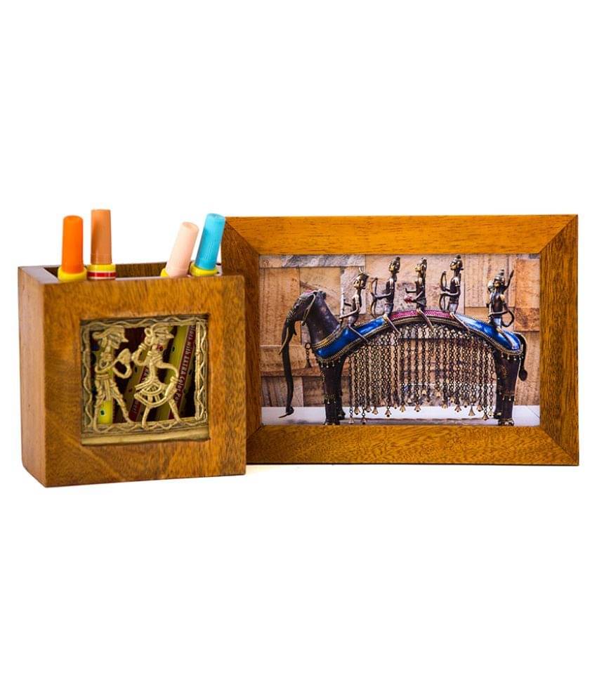     			Olha-O | Ethnic Gifting Brown Wood Handicraft Showpiece - Pack of 1