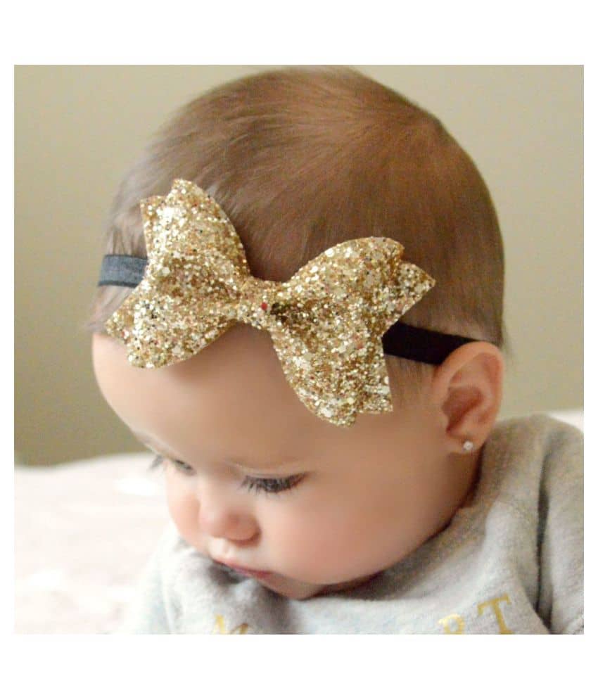 FOK 2 Pcs Sparkling Bows Glitter Sequins Headband Hairband Clips for Kids and Girls - Random Color - Jewellery Sets | Buy online on ZillyBuy