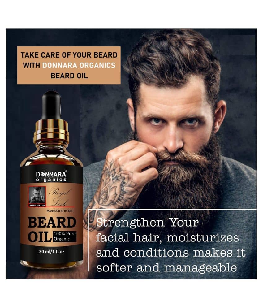 Donnara Organics Royal Look Beard Oil FastGrowth 30 ml - Beard Care and Tools | Buy online on ZillyBuy