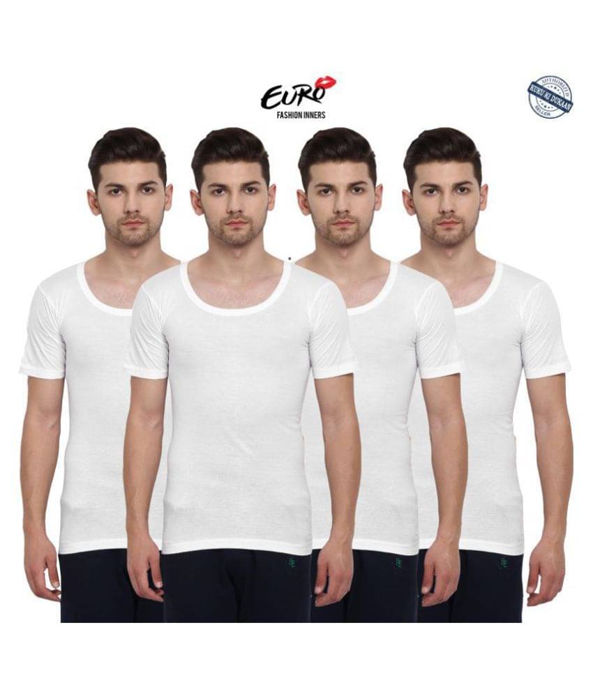     			Euro Multi Half Sleeve Vests Pack of 4