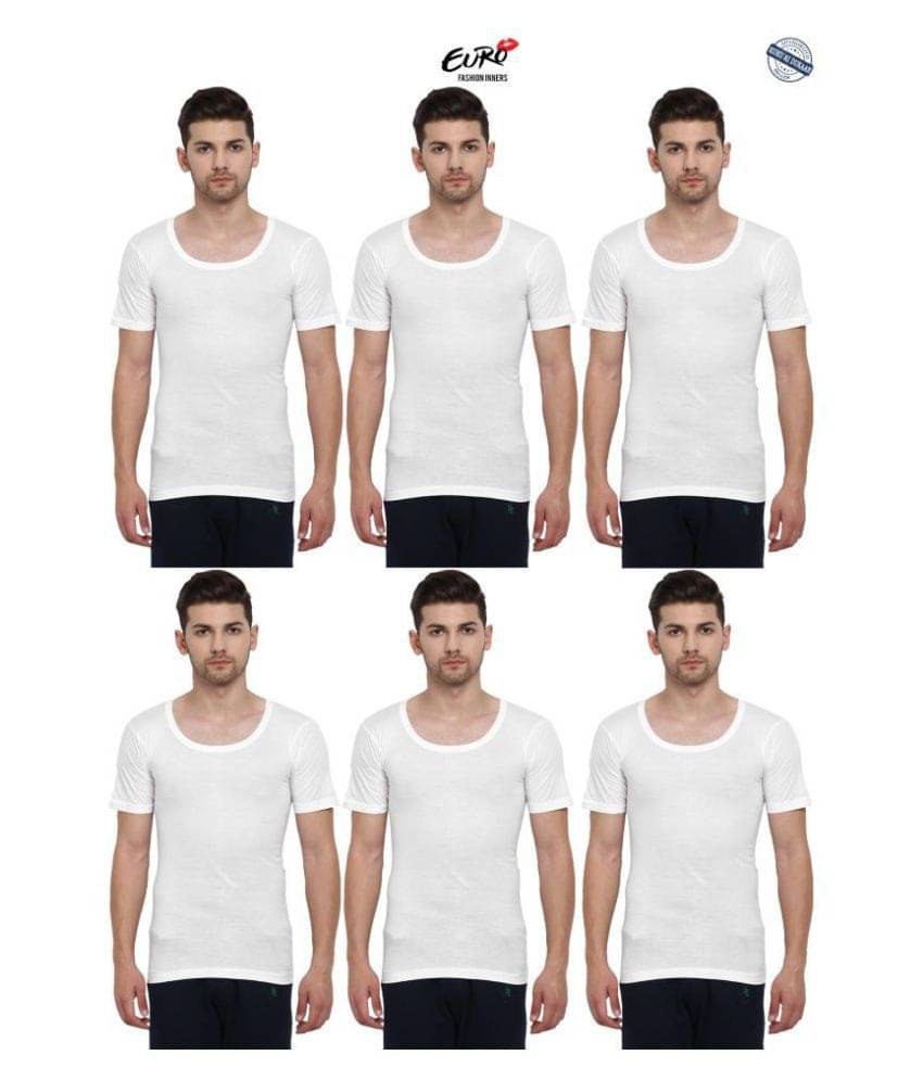 Euro Multi Half Sleeve Vests Pack of 6 Euro Multi Half Sleeve Vests Pack of 6