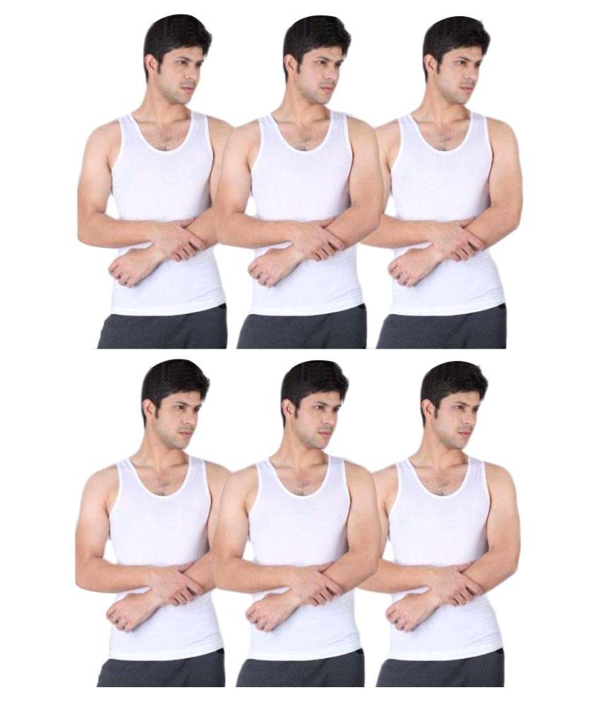 Euro White Full Sleeve Vests Pack of 6 Euro White Full Sleeve Vests Pack of 6