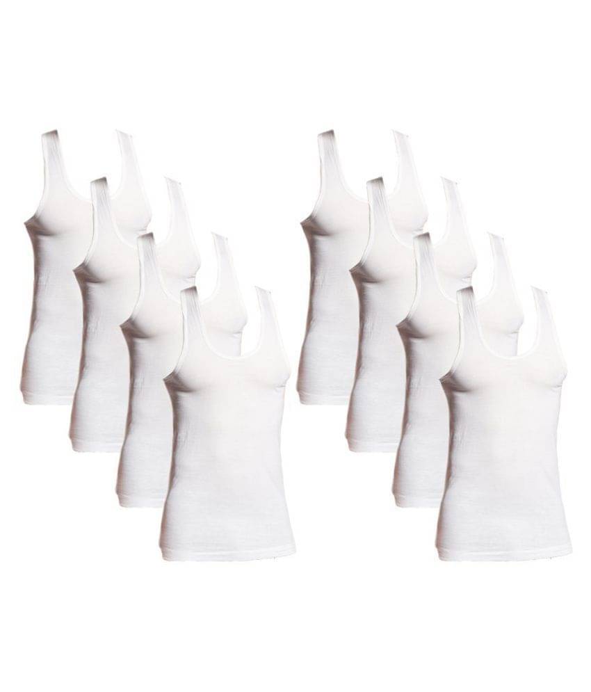 Euro White Sleeveless Vests Pack of 8 Euro White Sleeveless Vests Pack of 8