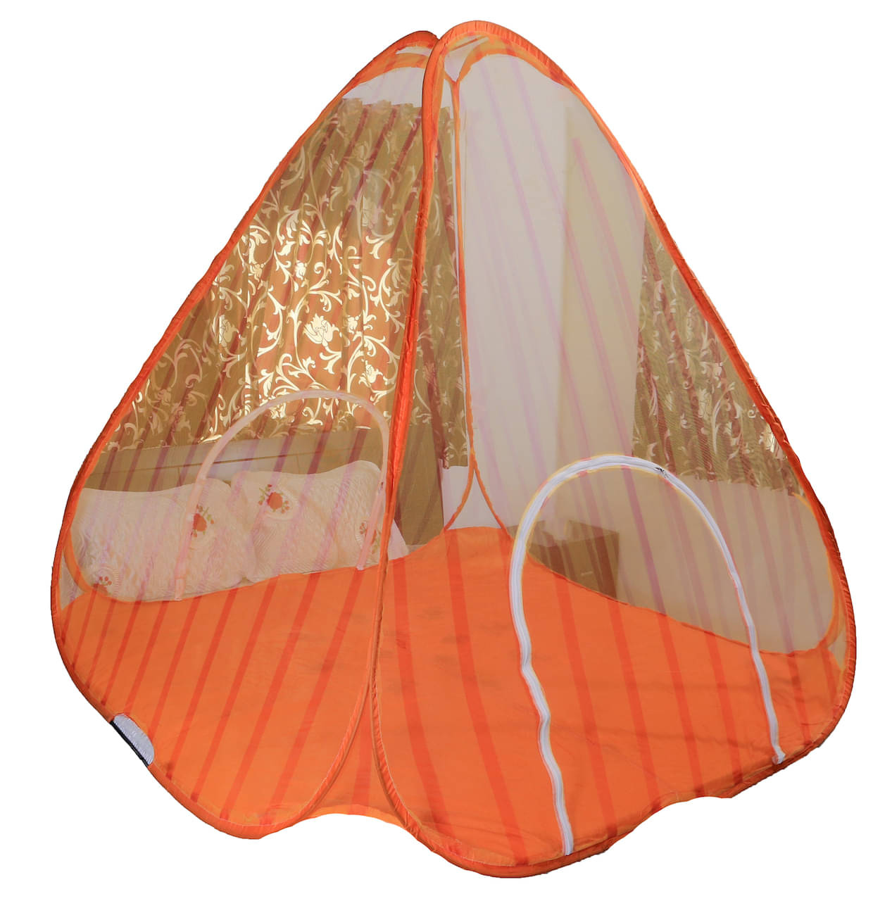 Riddhi Mosquito Net, Machardani Double Orange Stripes Mosquito Net, Machardani Riddhi Mosquito Net, Machardani Double Orange Stripes Mosquito Net, Machardani