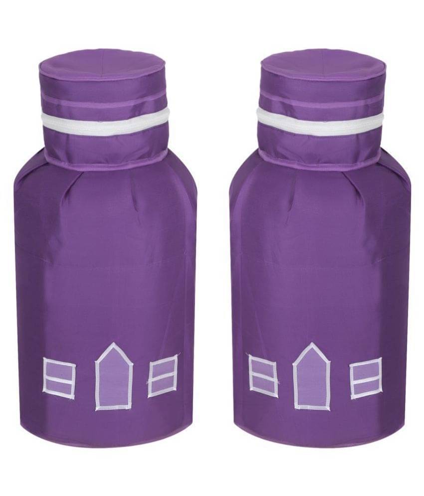 E-Retailer Set of 2 Polyester Purple Cylinder Cover E-Retailer Set of 2 Polyester Purple Cylinder Cover