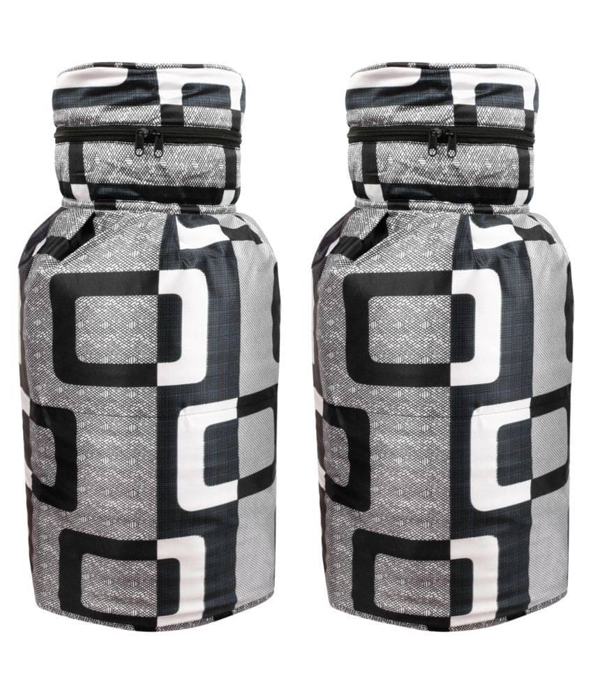E-Retailer Set of 2 Polyester Black Cylinder Cover E-Retailer Set of 2 Polyester Black Cylinder Cover